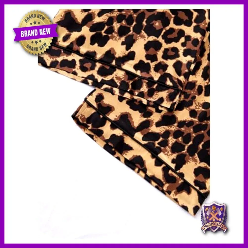 Women's 3 Piece Leopard Print Pajama Set Short Sleeve Button Down Shorts Pants
